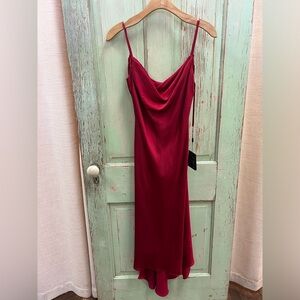 Leena by Mac Duggal Red Cowl Neck Satin Dress – NWT Size 2